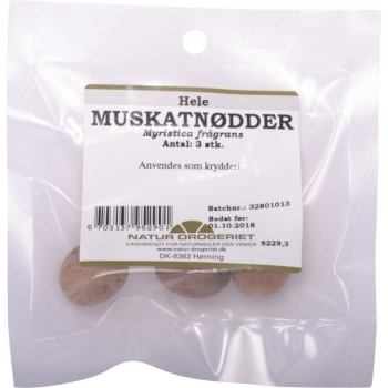 豆蔻  3颗-Muskatnødder hele 3 stk.