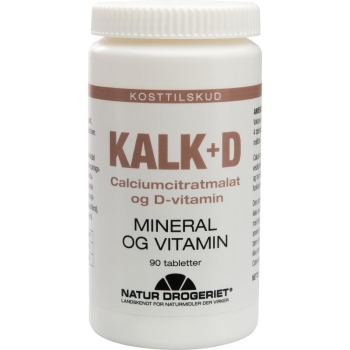 维生素D+钙 90粒-Kalk + D tabletter 90 stk.